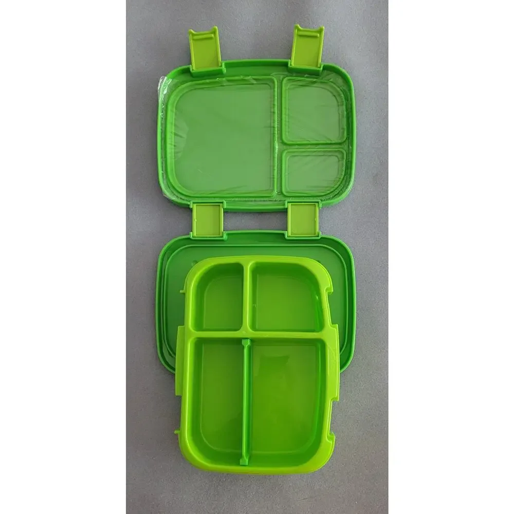 BENTGO FRESH Durable & Leak-Proof 4-Compartment Green Lunch Box--New!